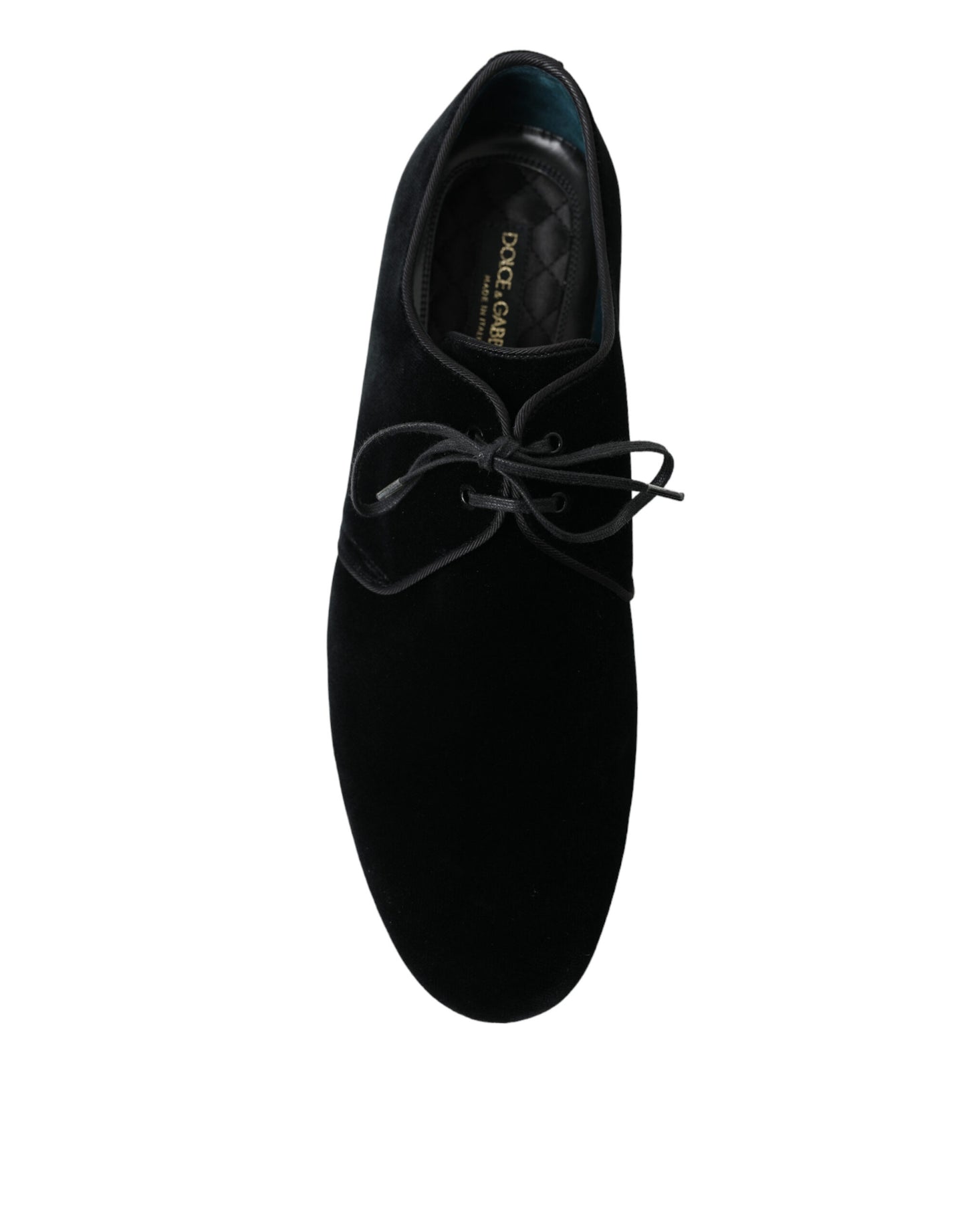 Dolce &amp; Gabbana Elegant Derby Shoes in Black Velvet