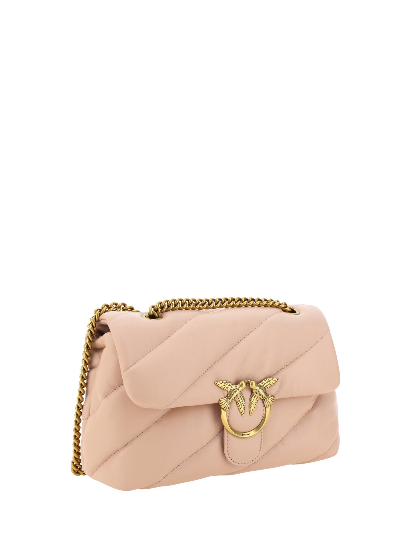 PINKO Elegant light pink quilted shoulder bag