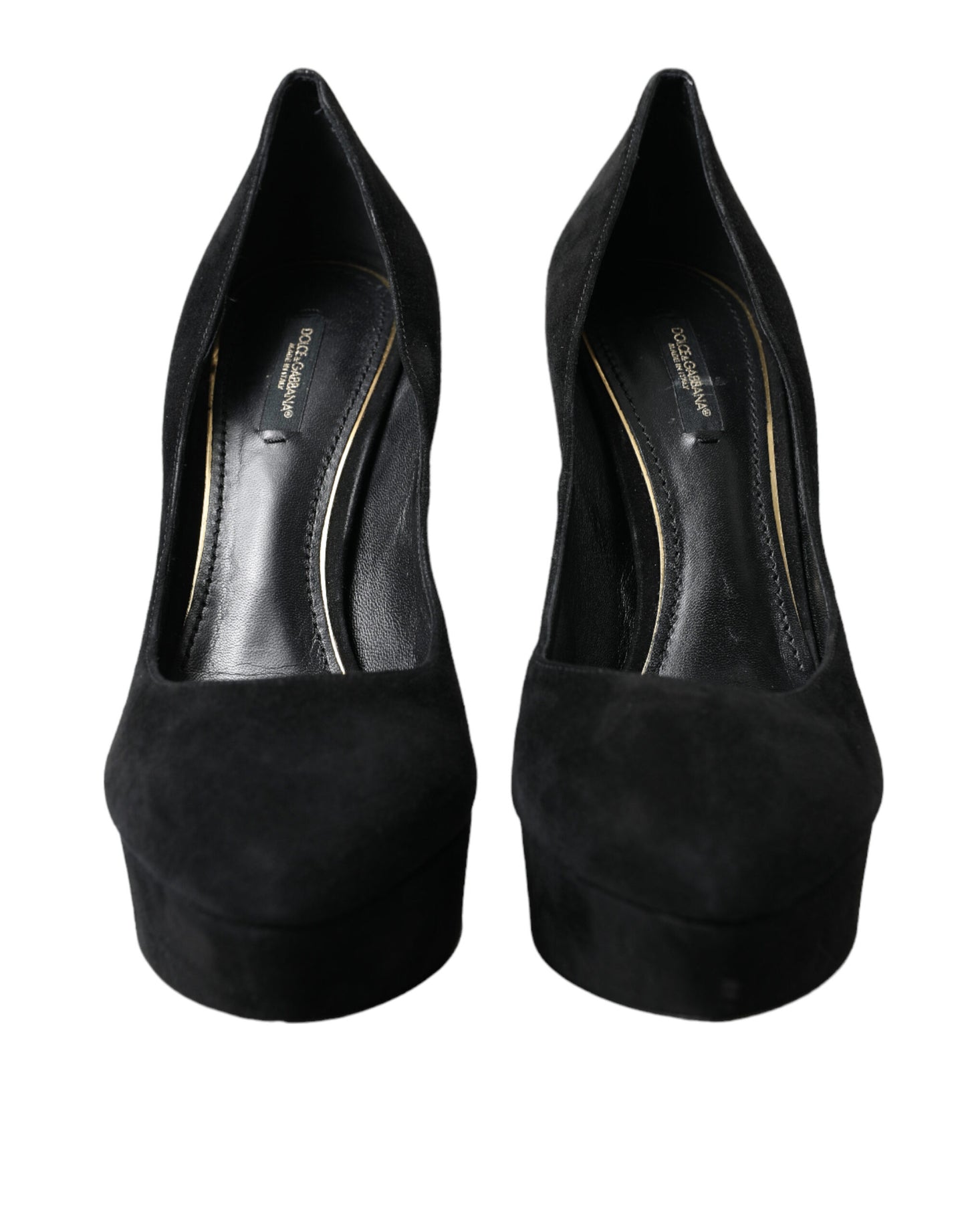 Dolce &amp; Gabbana Black Suede Pumps with Heel Sophistication