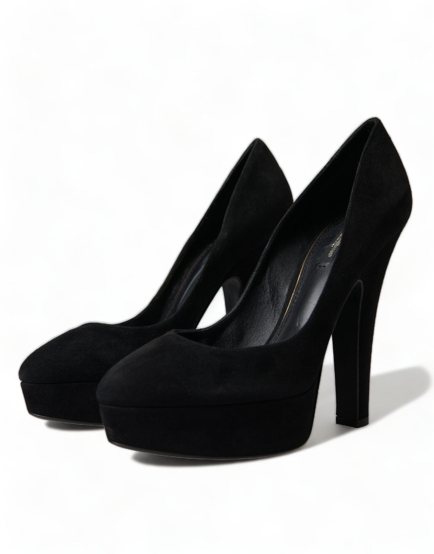 Dolce &amp; Gabbana Black Suede Pumps with Heel Sophistication