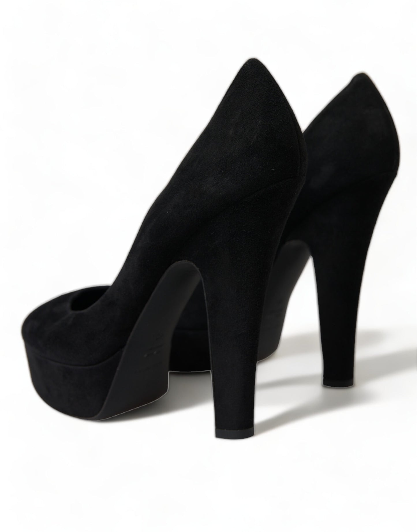 Dolce &amp; Gabbana Black Suede Pumps with Heel Sophistication