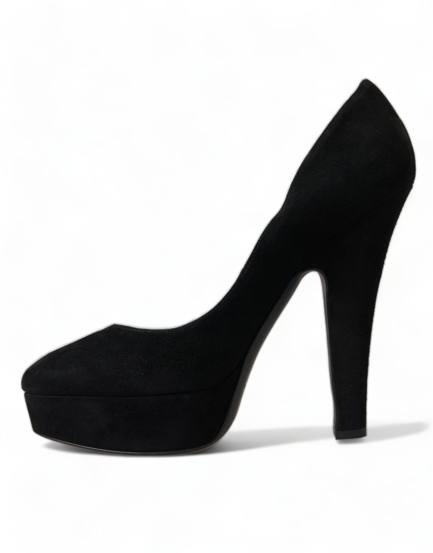 Dolce &amp; Gabbana Black Suede Pumps with Heel Sophistication