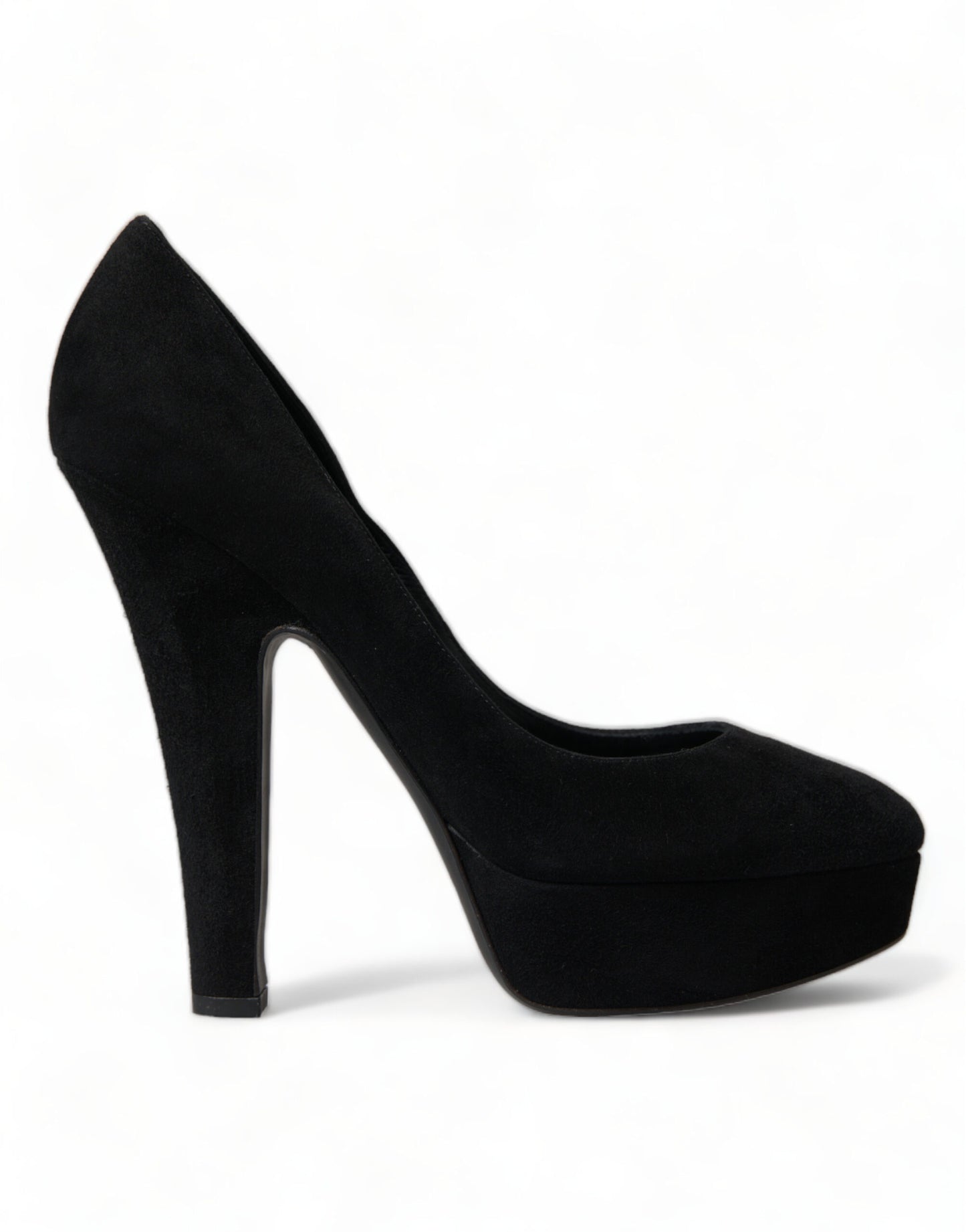 Dolce &amp; Gabbana Black Suede Pumps with Heel Sophistication