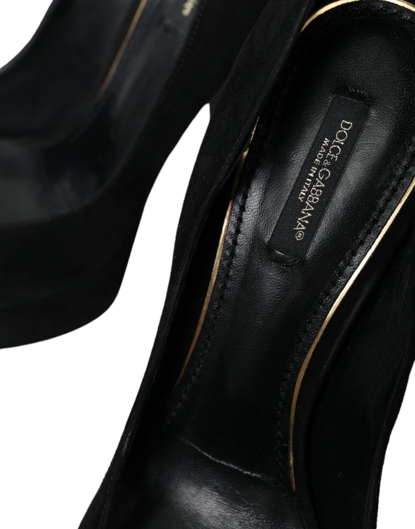 Dolce &amp; Gabbana Black Suede Pumps with Heel Sophistication