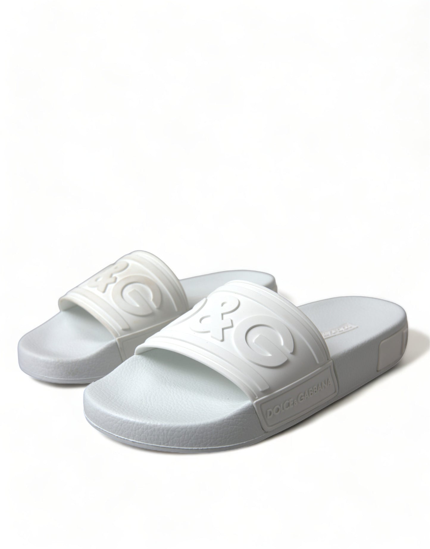 Dolce &amp; Gabbana Elegant White Logo Slides