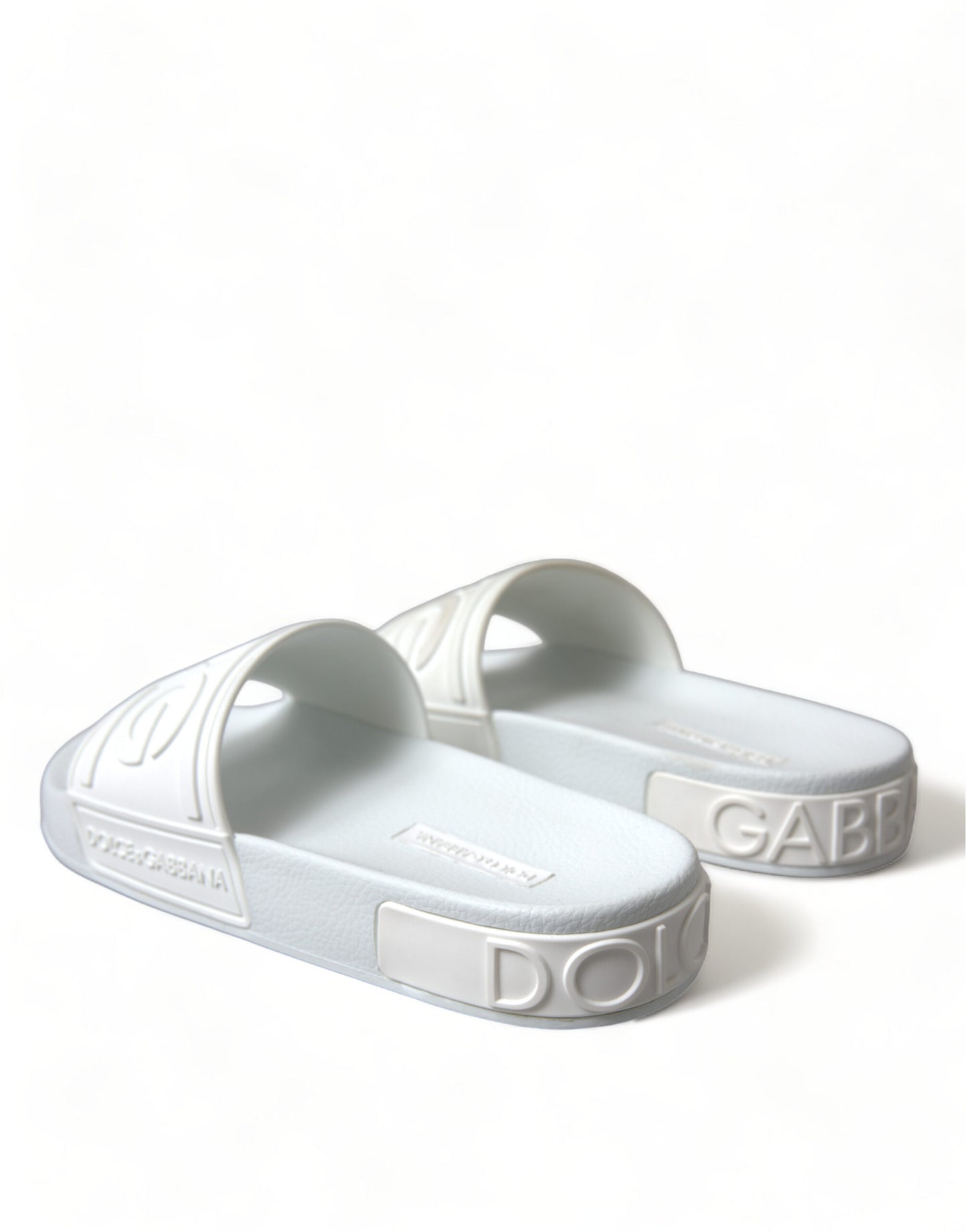 Dolce &amp; Gabbana Elegant White Logo Slides