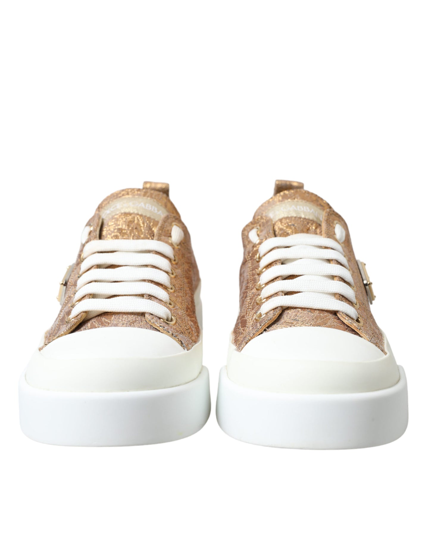 Dolce & Gabbana Elegante goldene Low-Top-Sneakers - Chic Comfort Footwear