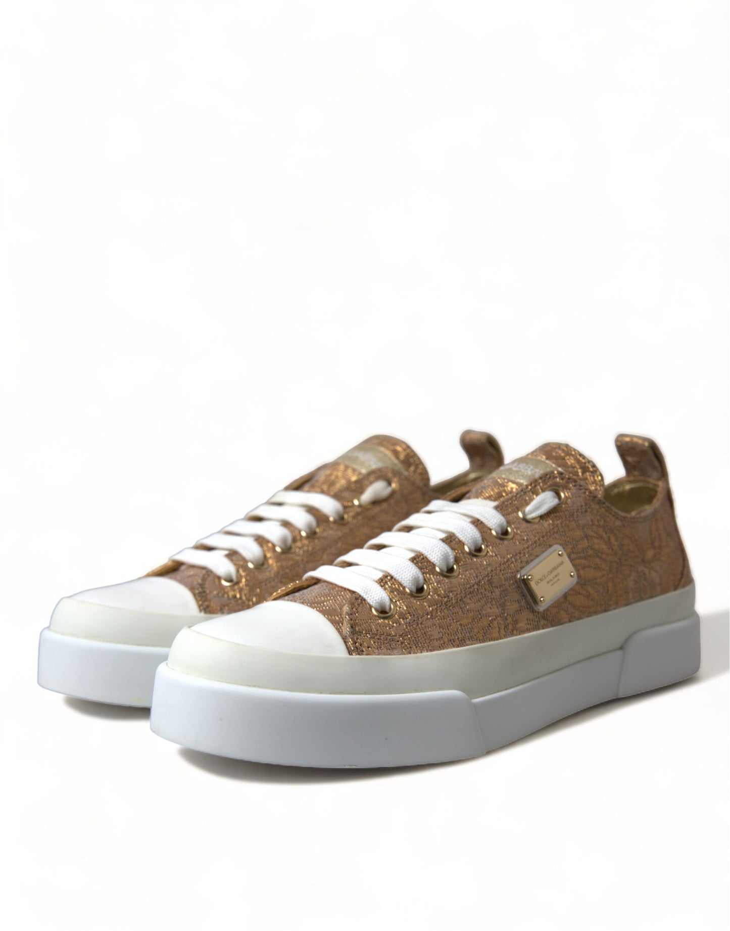 Dolce & Gabbana Elegante goldene Low-Top-Sneakers - Chic Comfort Footwear