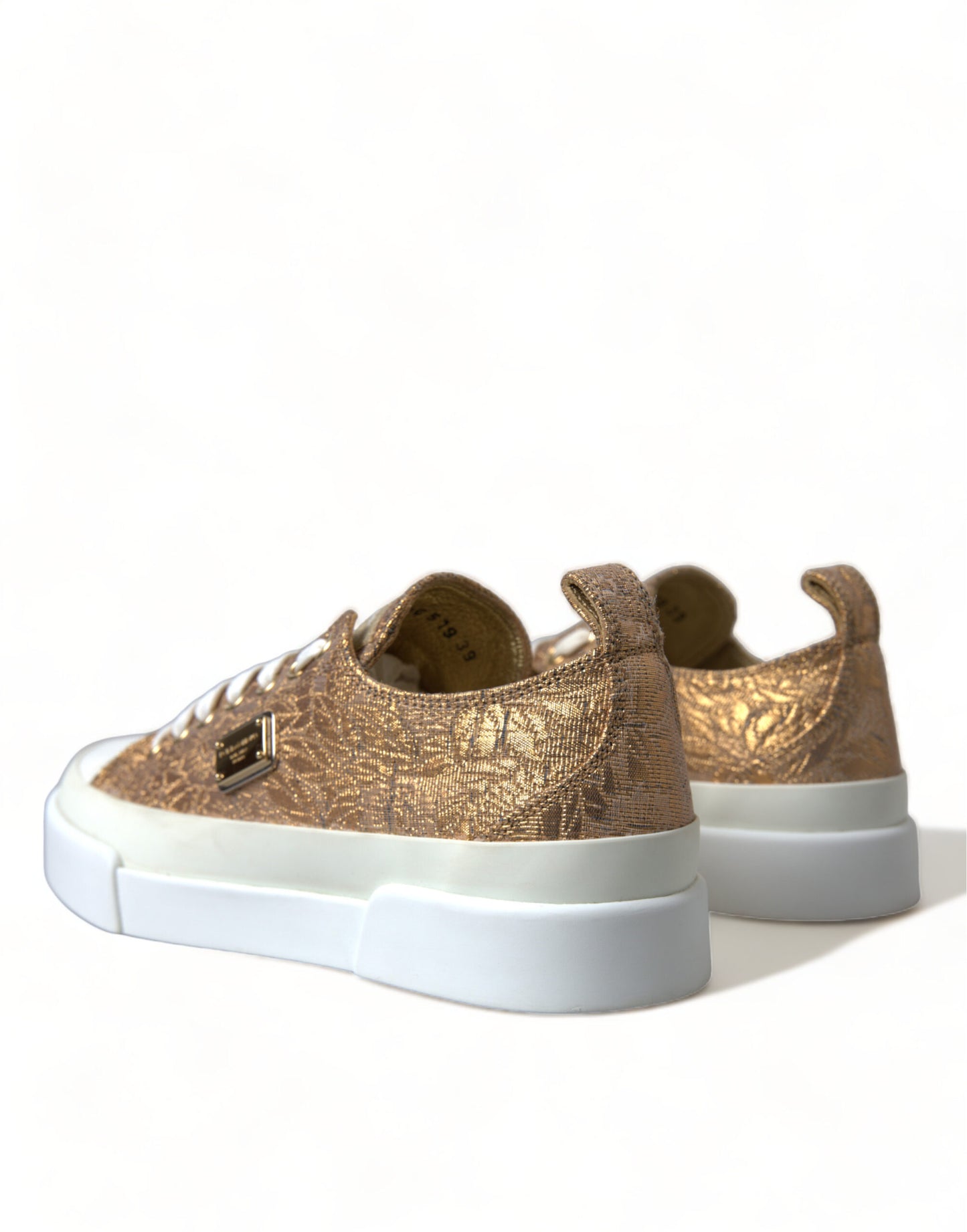 Dolce & Gabbana Elegante goldene Low-Top-Sneakers - Chic Comfort Footwear