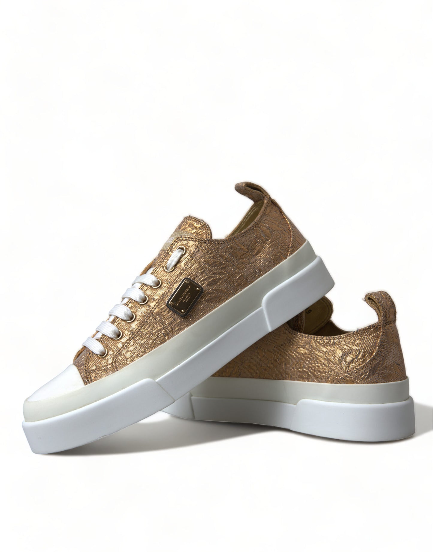 Dolce & Gabbana Elegante goldene Low-Top-Sneakers - Chic Comfort Footwear