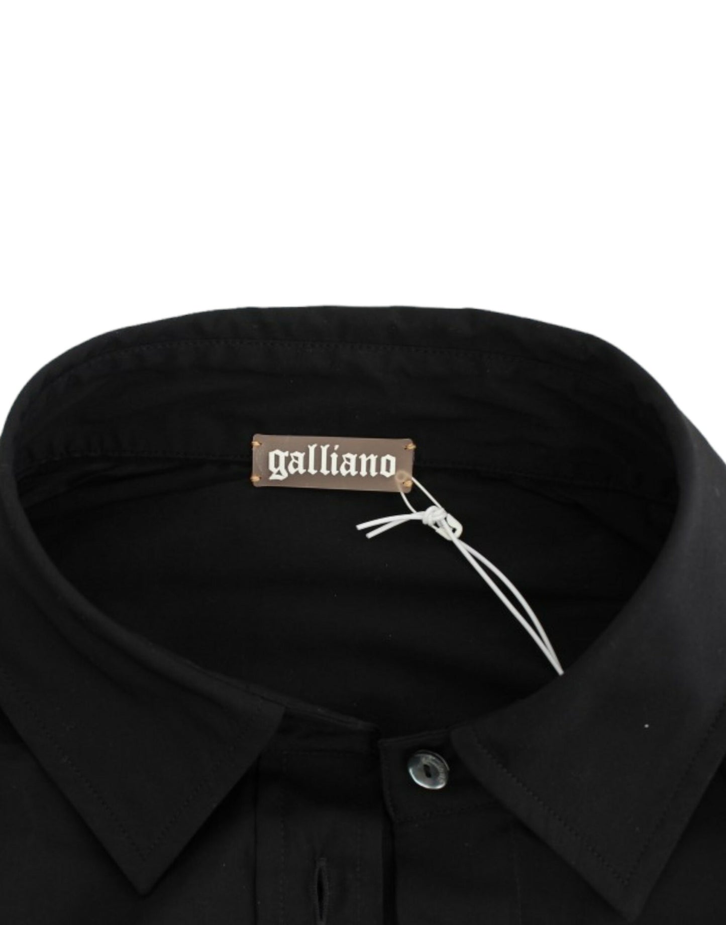 John Galliano Elegant black cotton stretch short sleeve blouse