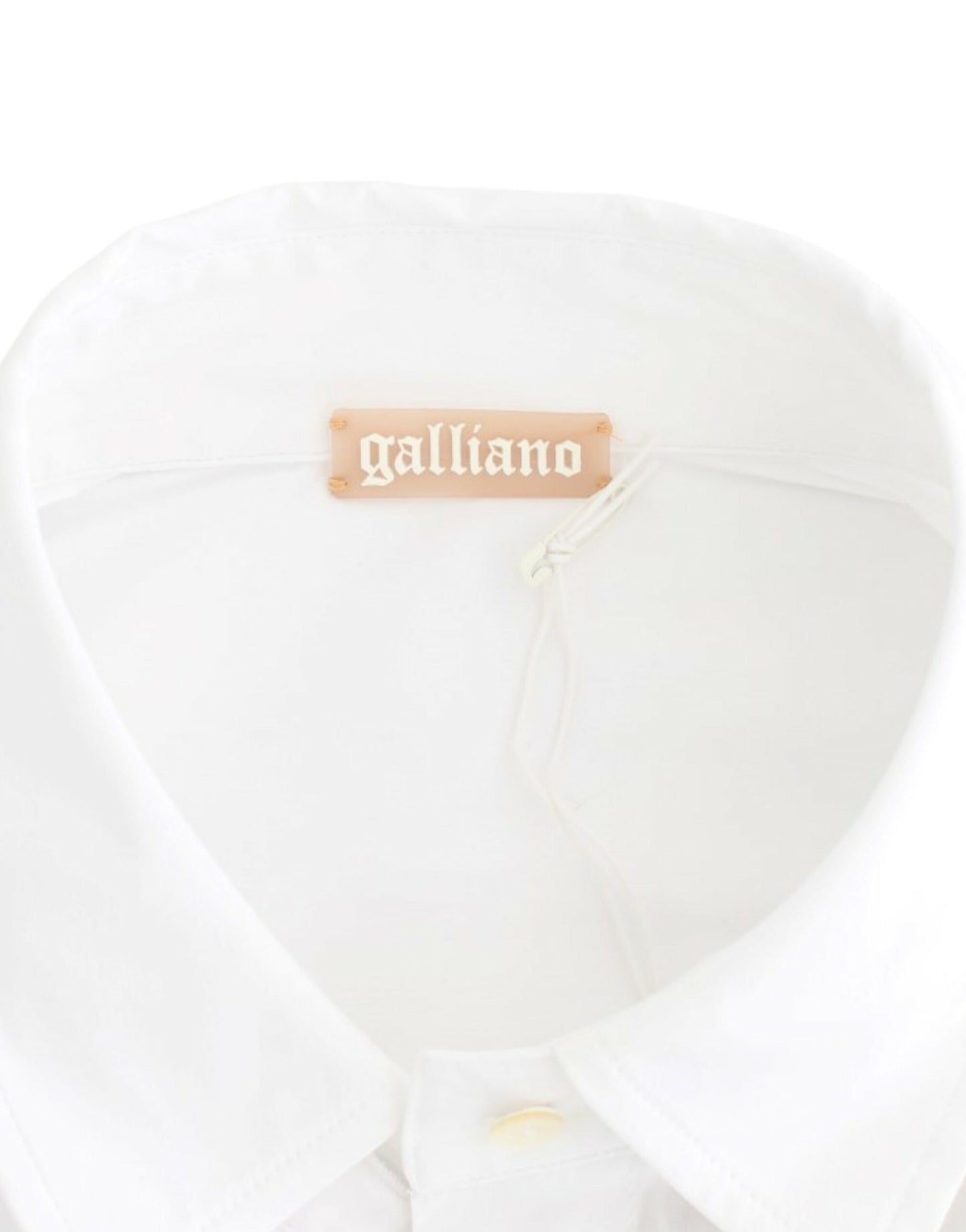 John Galliano Chic white cotton blend blouse with short sleeves