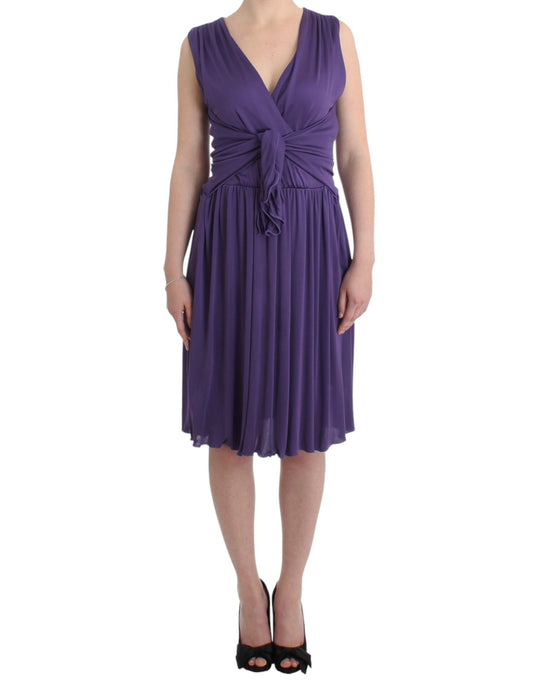 John Galliano Elegant knee-length jersey dress in purple