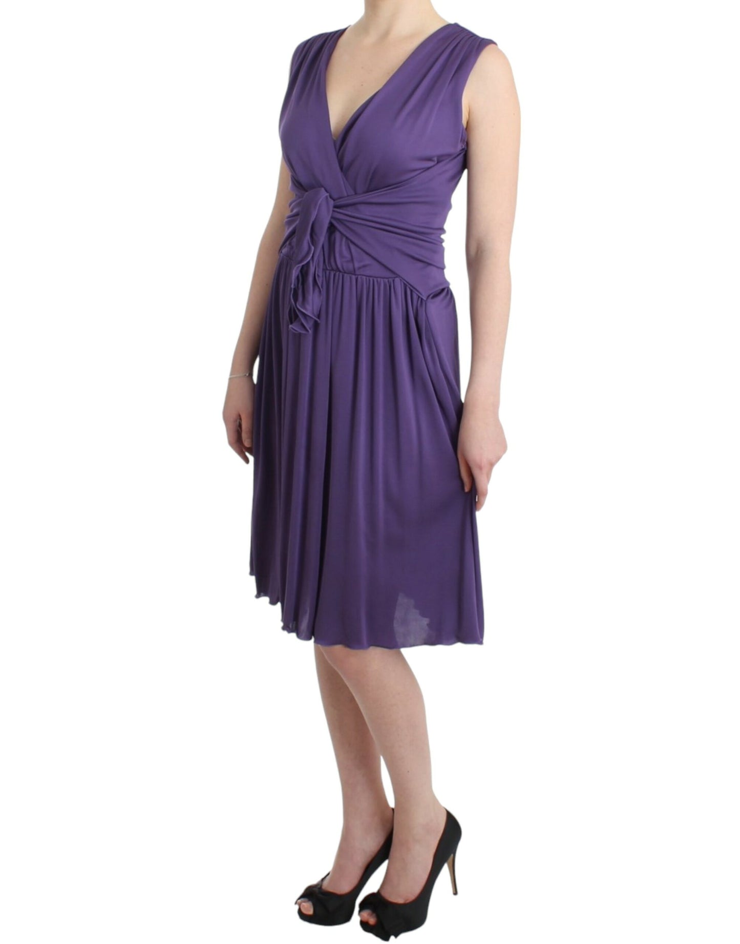 John Galliano Elegant knee-length jersey dress in purple