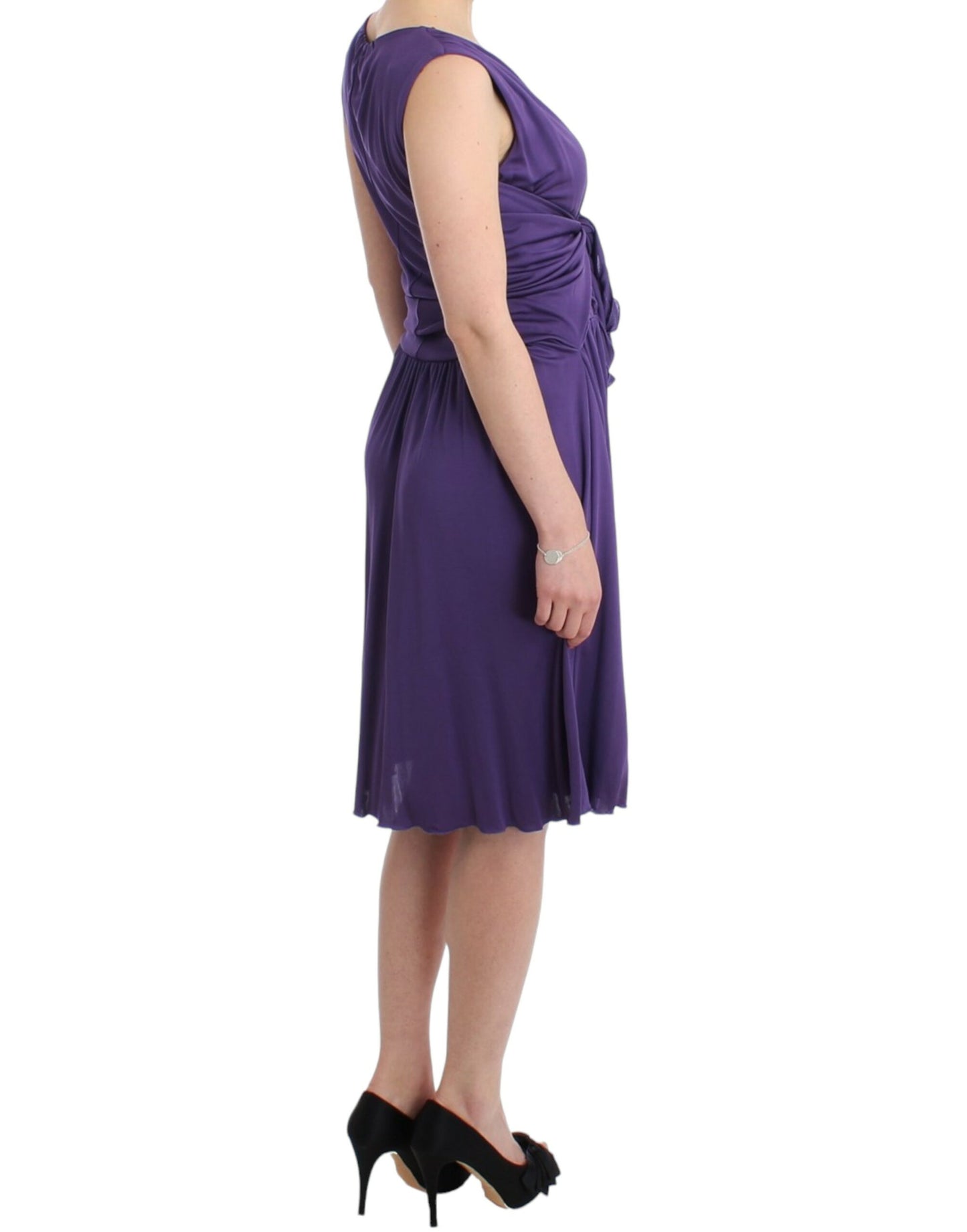 John Galliano Elegant knee-length jersey dress in purple