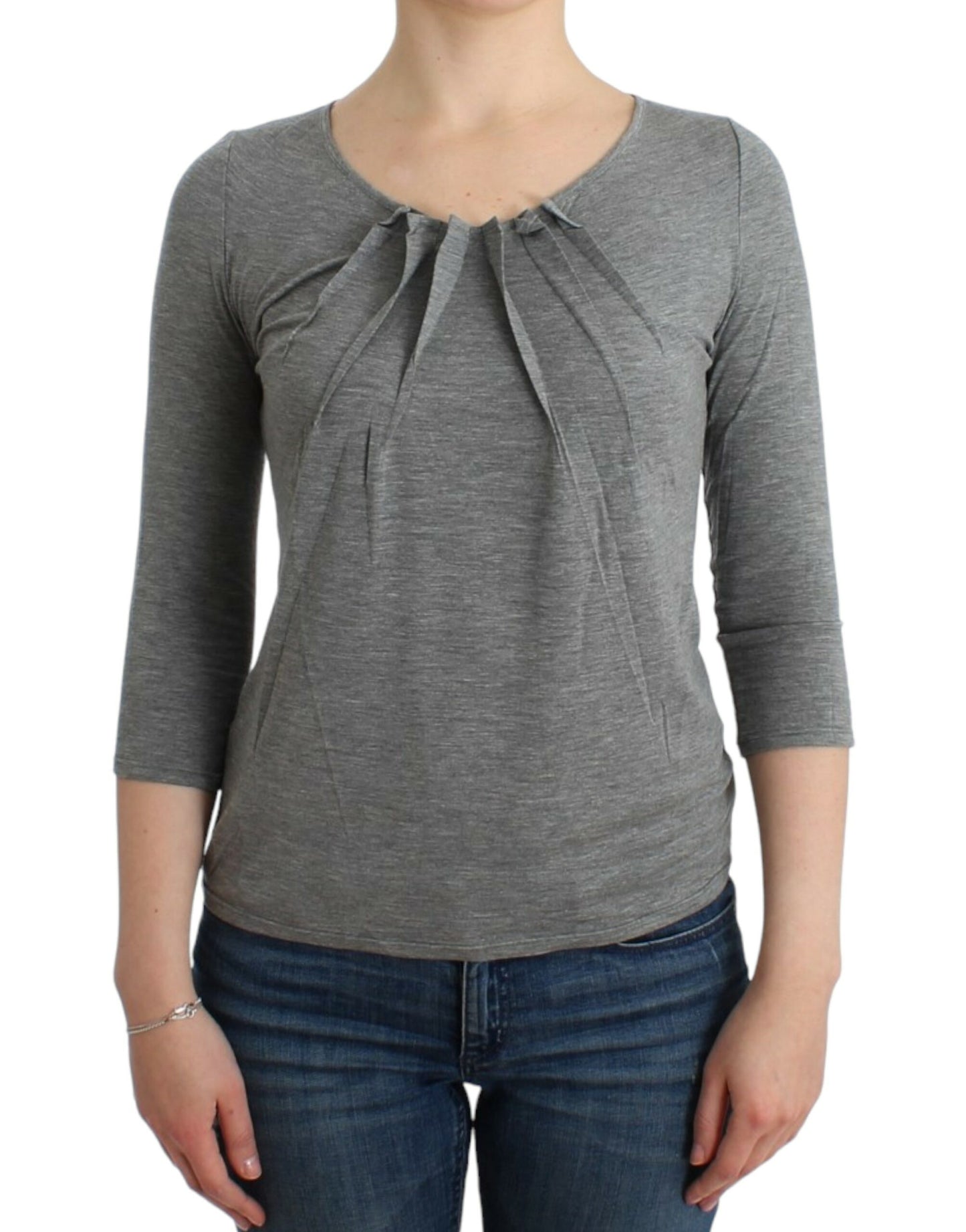 Cavalli Elegant grey cashmere blend sweater