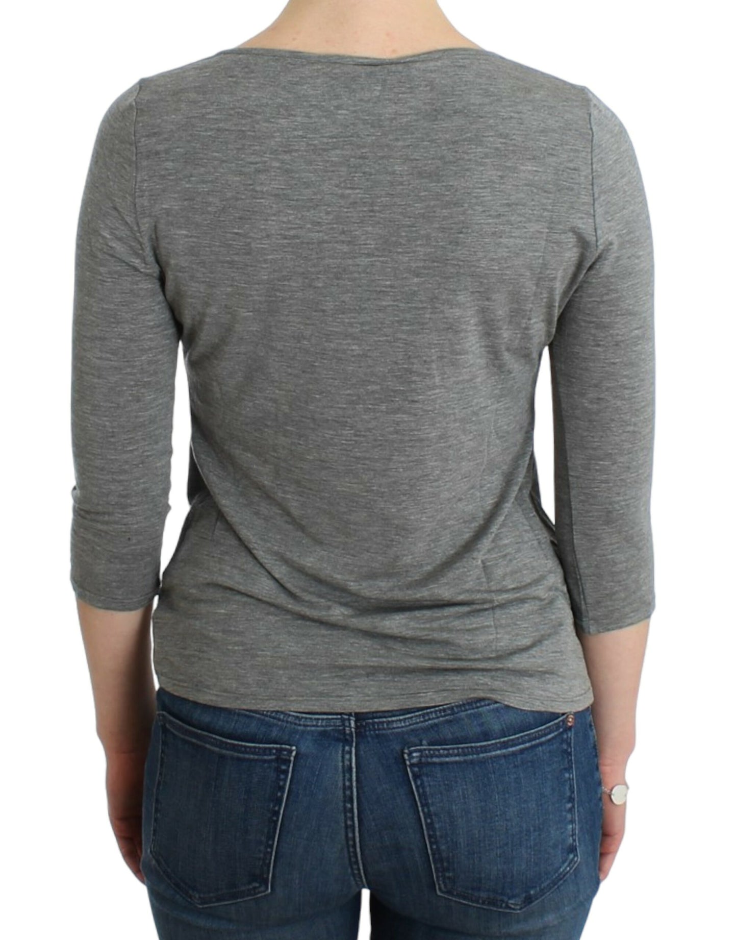 Cavalli Elegant grey cashmere blend sweater