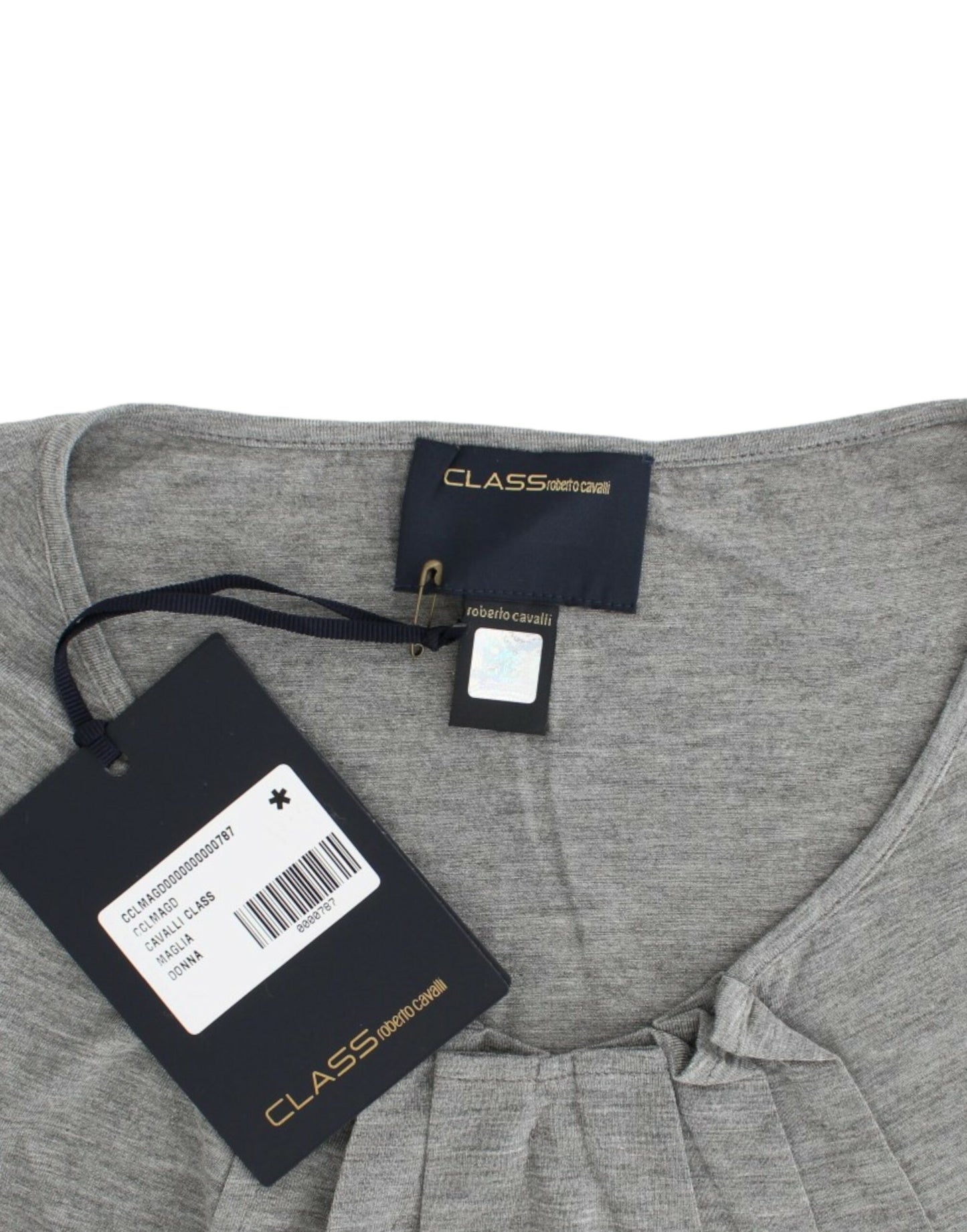 Cavalli Elegant grey cashmere blend sweater