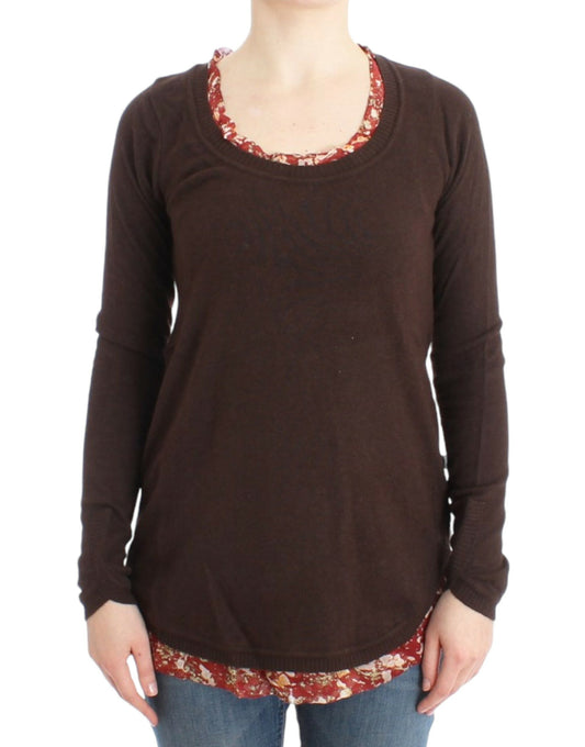 Cavalli Chic sweater with round neck and silk appliqués