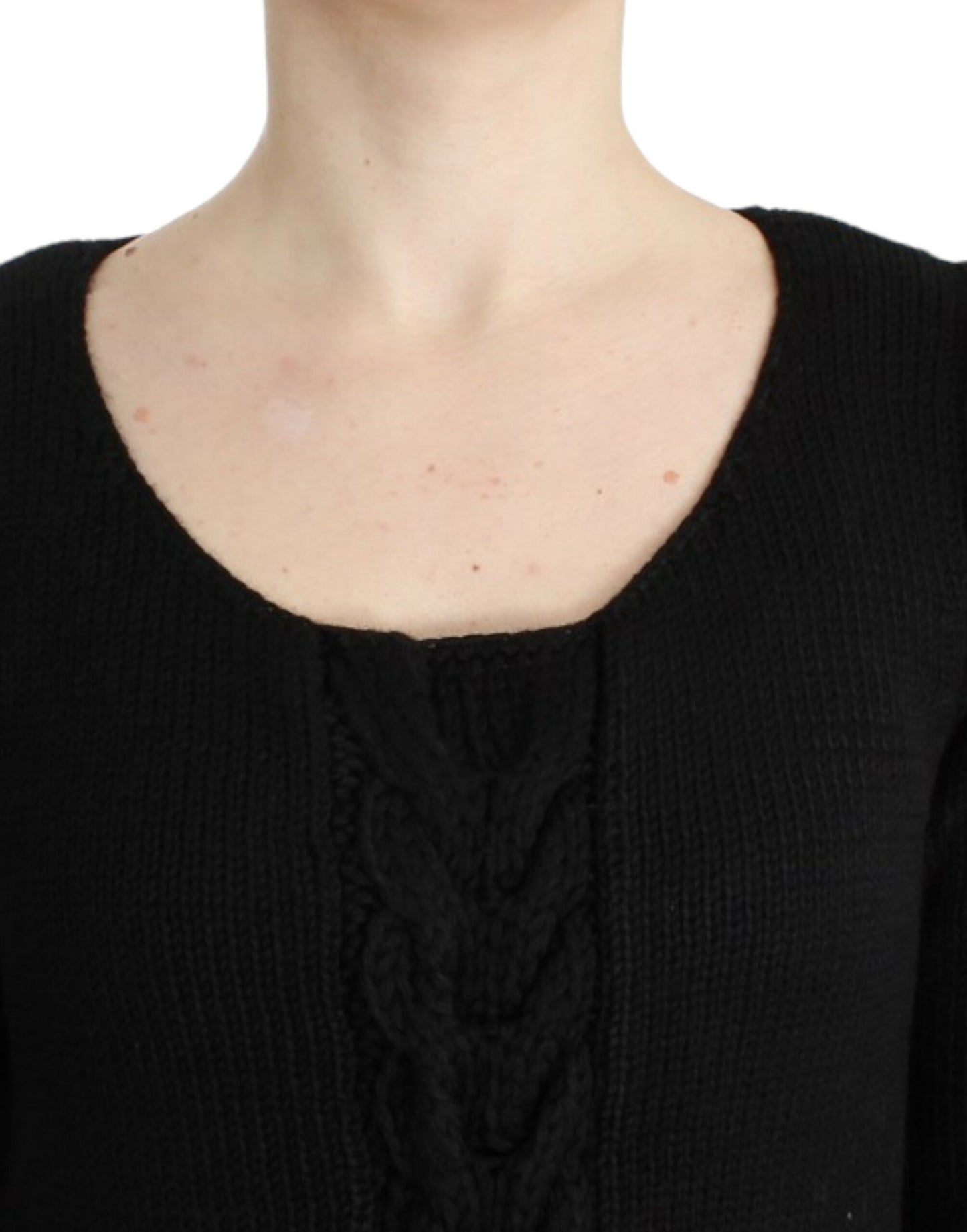 Cavalli Seductive black round neck knitted sweater