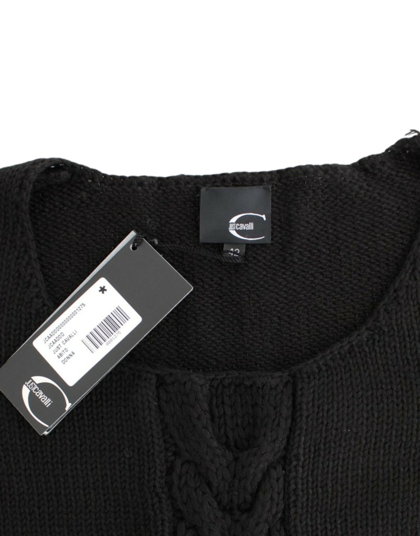 Cavalli Seductive black round neck knitted sweater