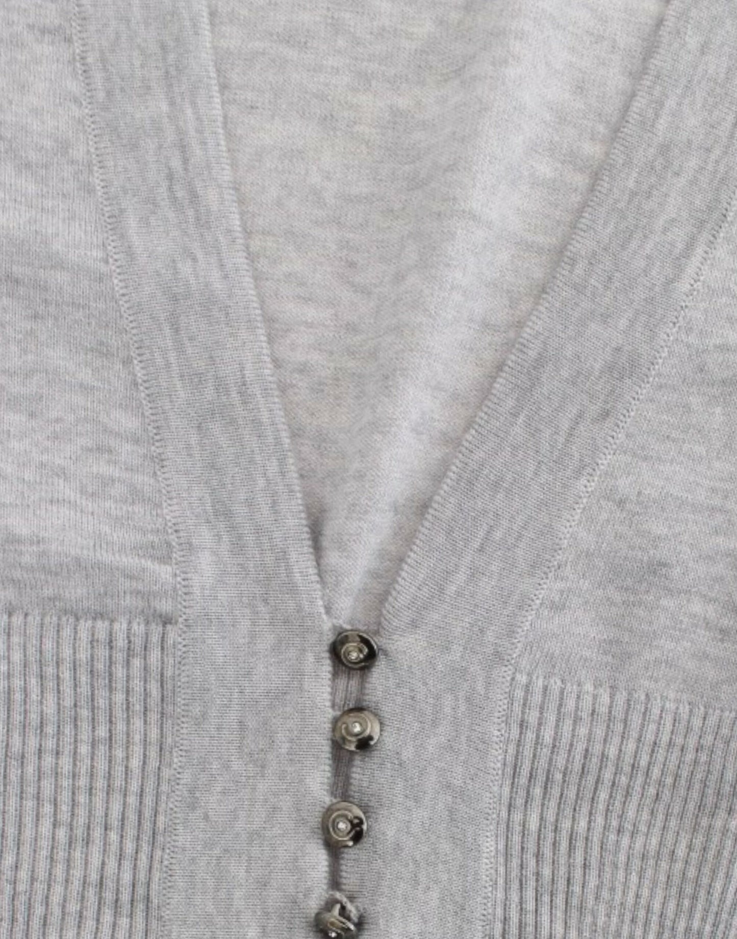 Cavalli cropped cardigan made of virgin wool in chic grey