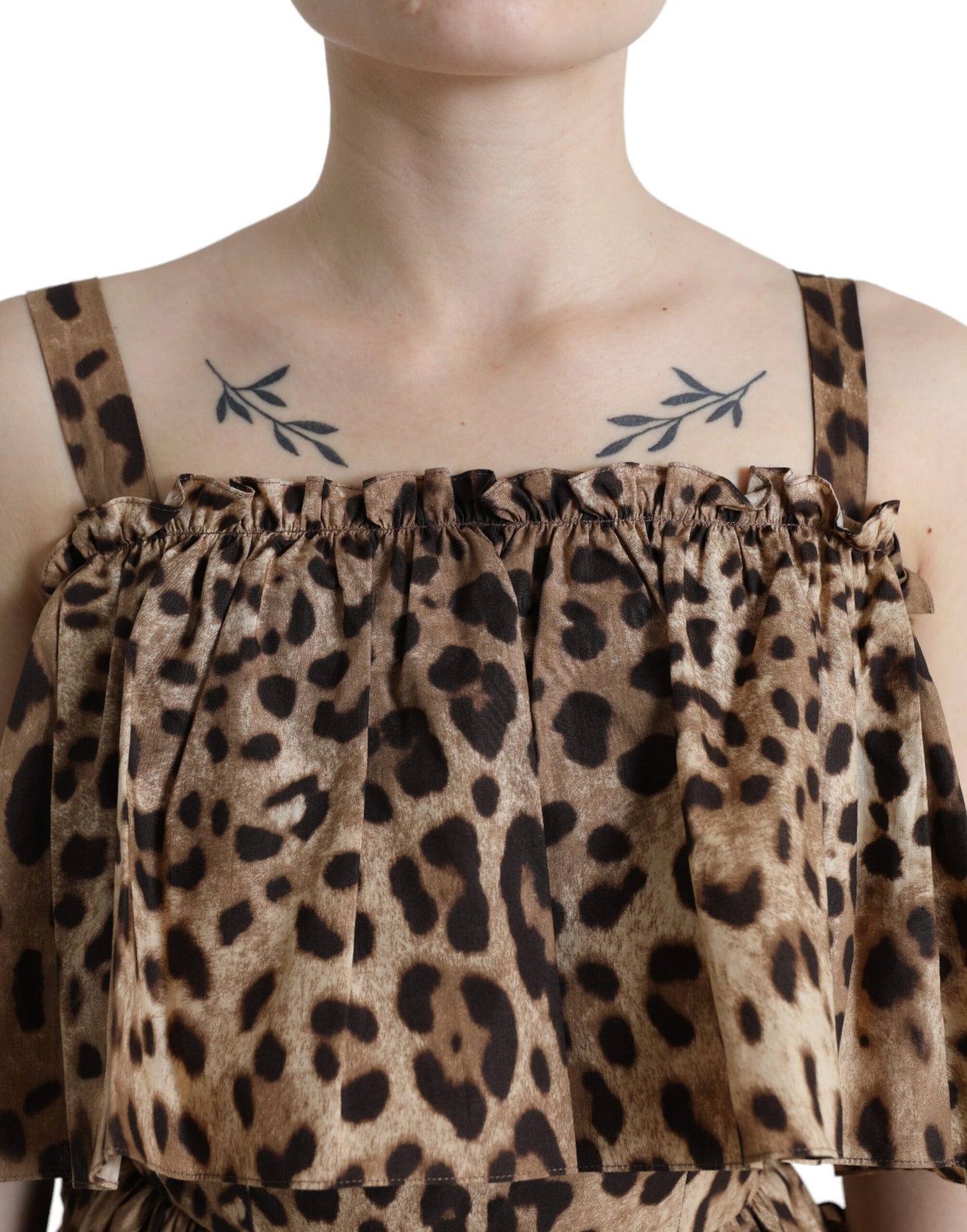 Dolce &amp; Gabbana leopard print A-line cotton dress