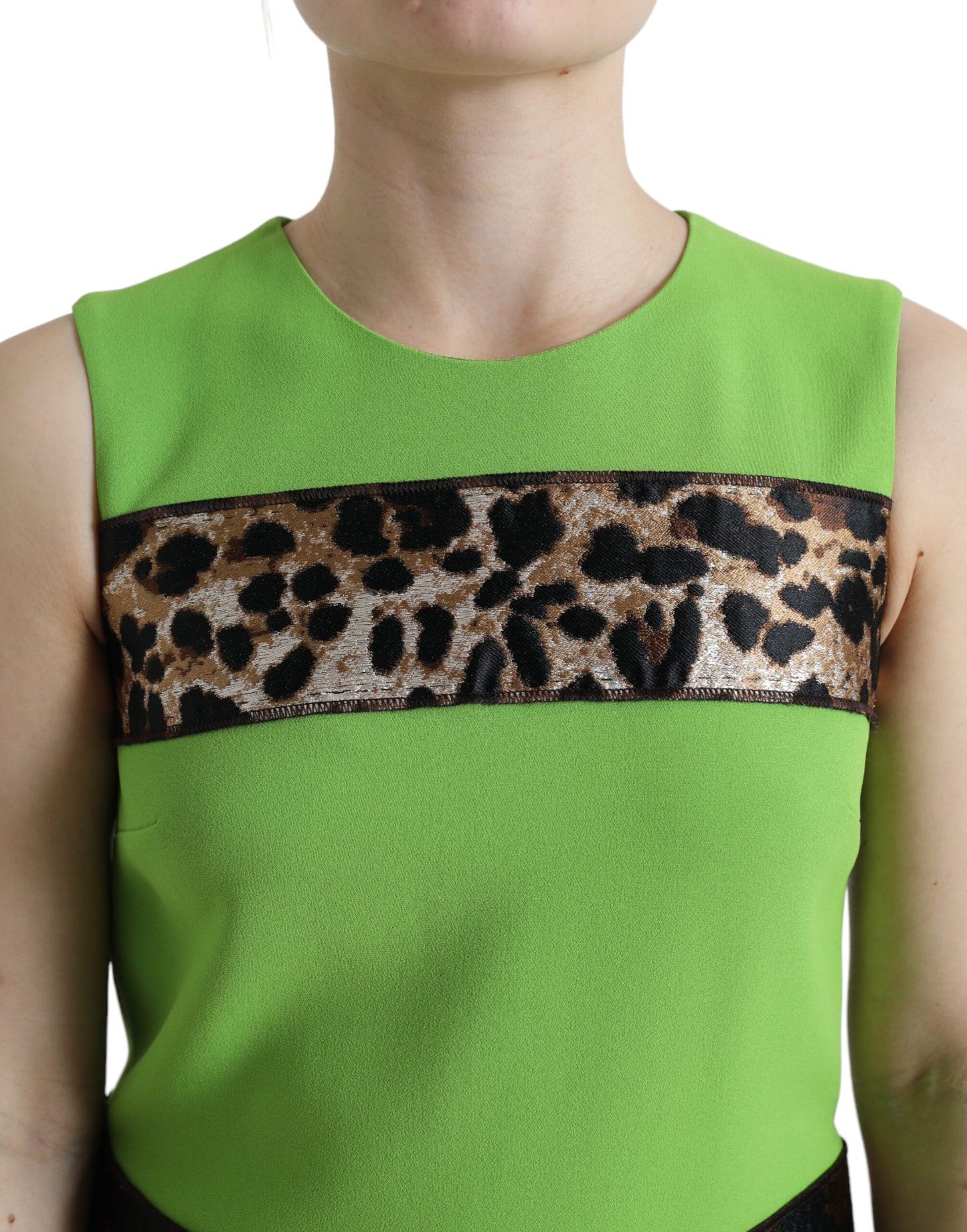 Dolce &amp; Gabbana Chic Apple Green Sheath Dress