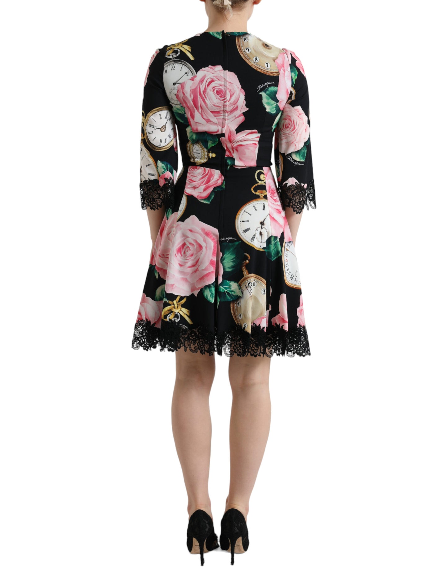 Dolce &amp; Gabbana Charming floral A-line dress with sequin trim