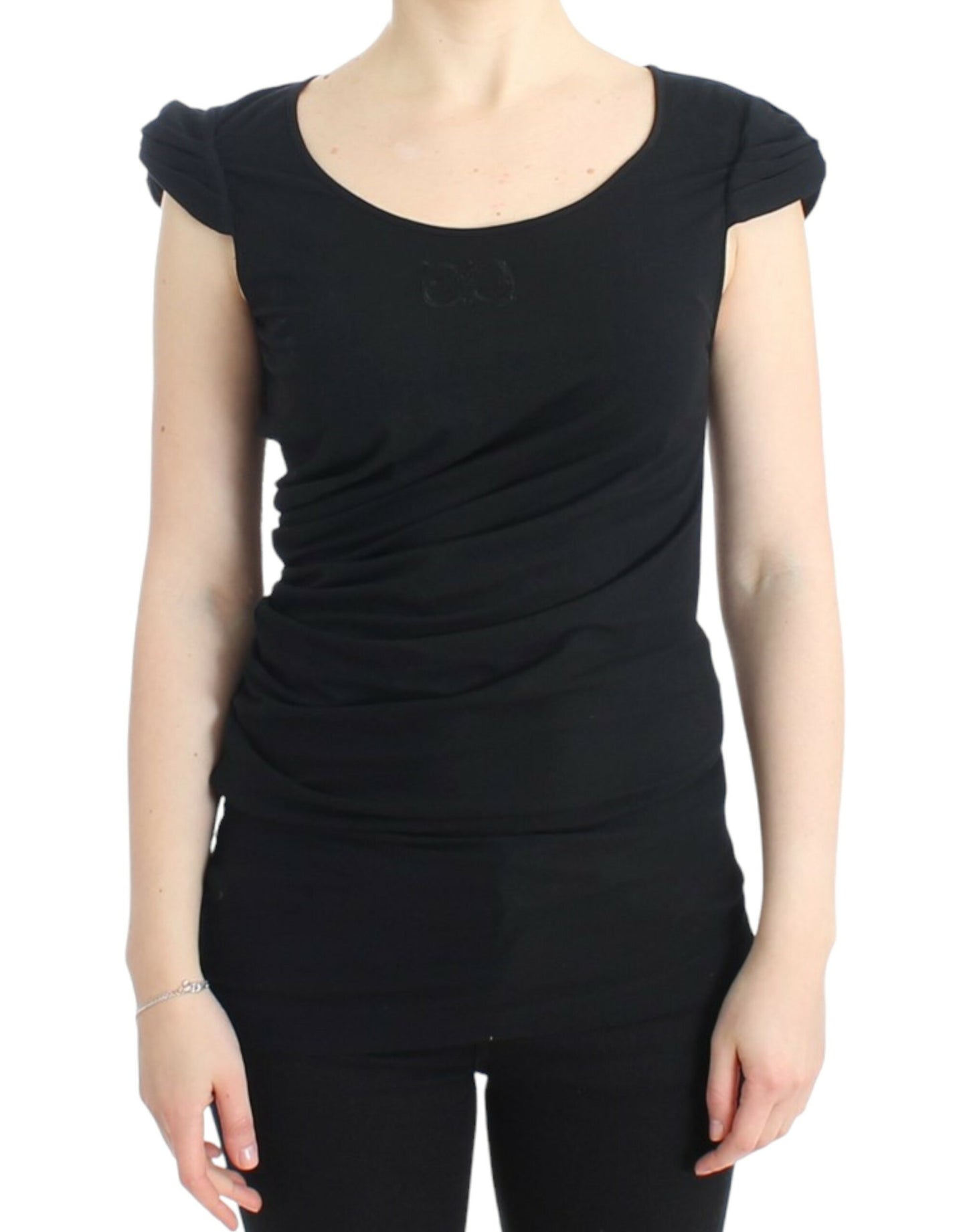 Cavalli Elegant black top with long sleeves