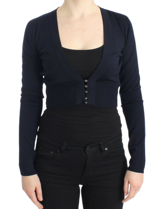 Cavalli Eleganter Cropped Cardigan aus Schurwolle