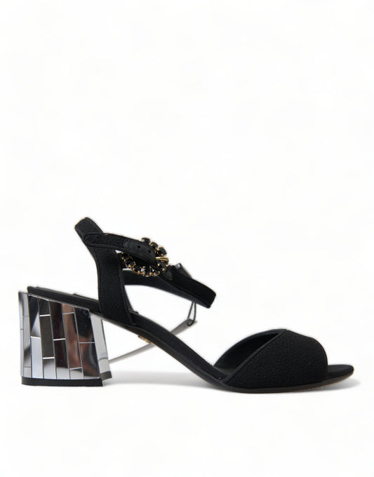 Dolce &amp; Gabbana Elegant strappy sandals with mirrored heels