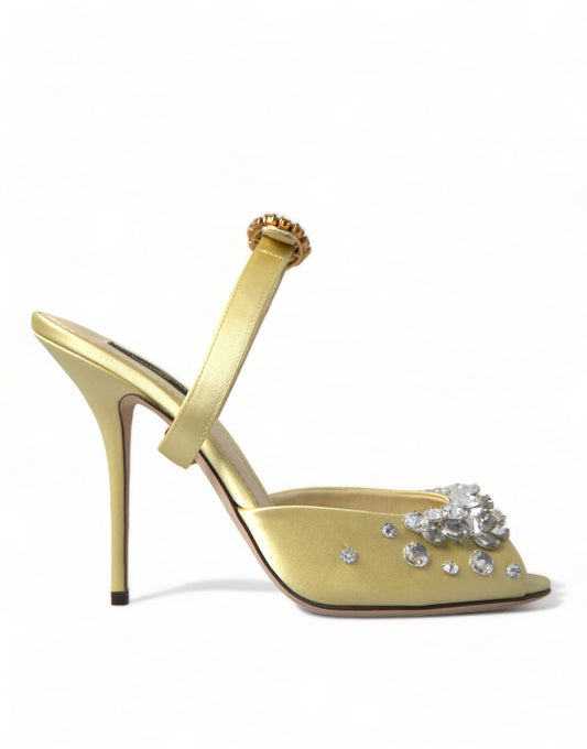 Dolce &amp; Gabbana Crystal-Embellished Silk Sandals