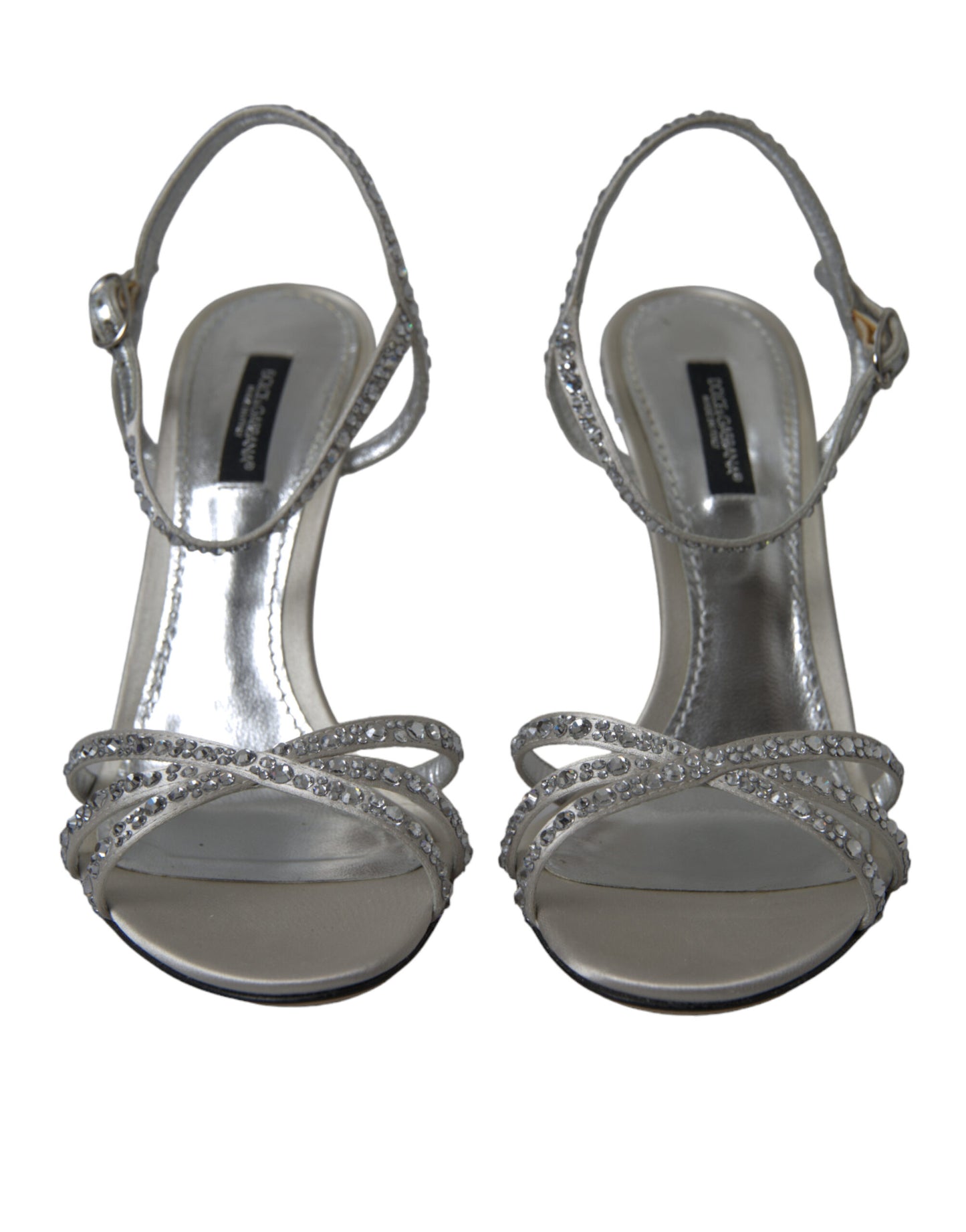 Dolce &amp; Gabbana Elegant sandals with crystal-embellished heels