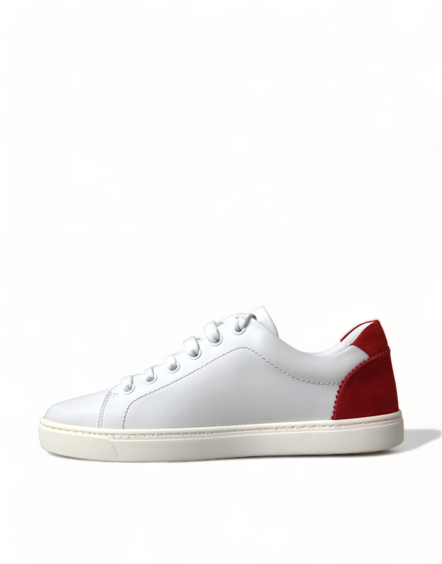 Dolce &amp; Gabbana Chic white leather sneakers with red accents