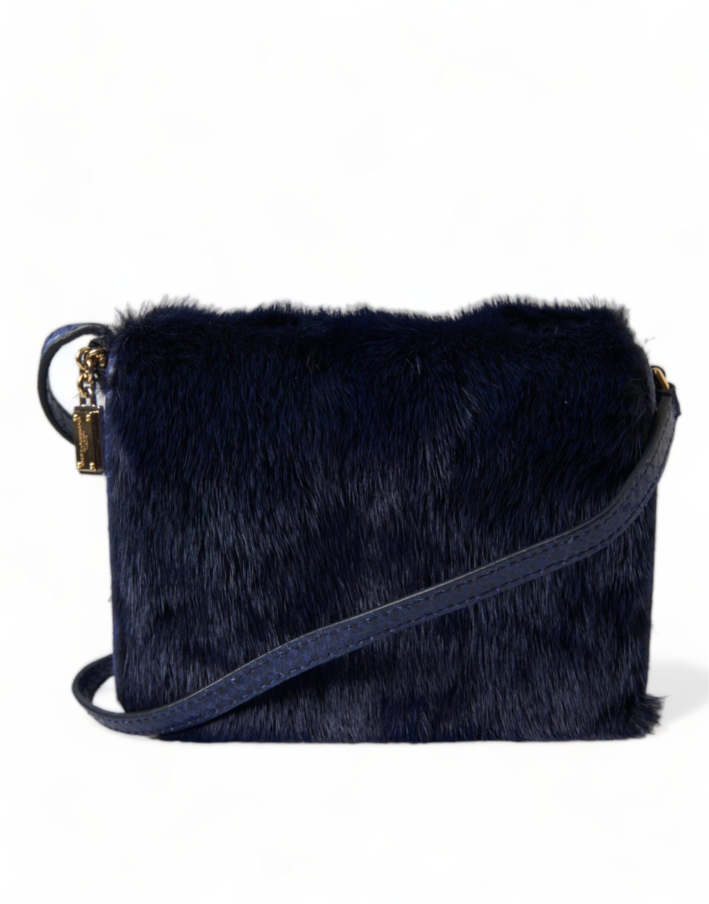 Dolce &amp; Gabbana Exquisite shoulder bag in blue mink fur