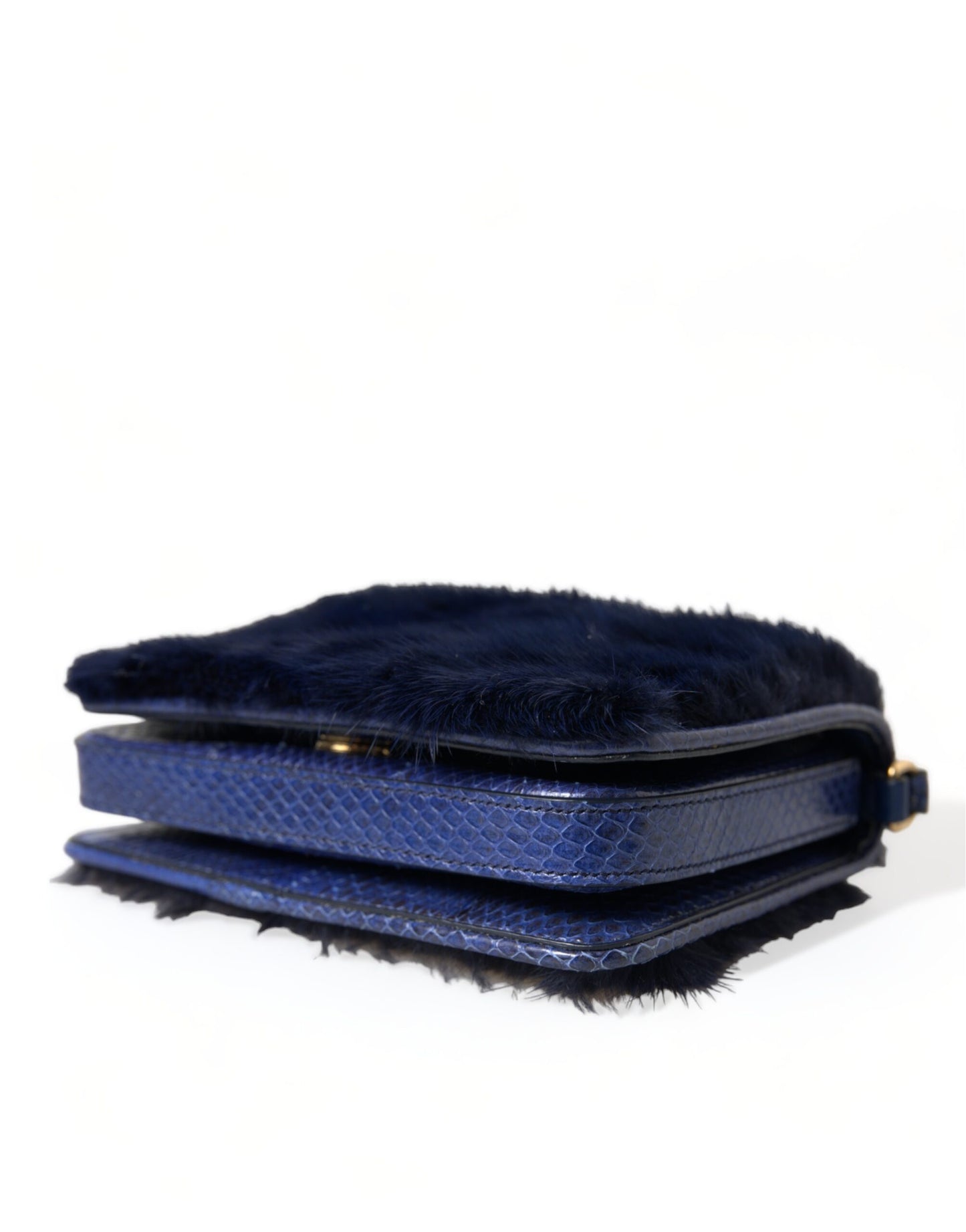 Dolce &amp; Gabbana Exquisite shoulder bag in blue mink fur