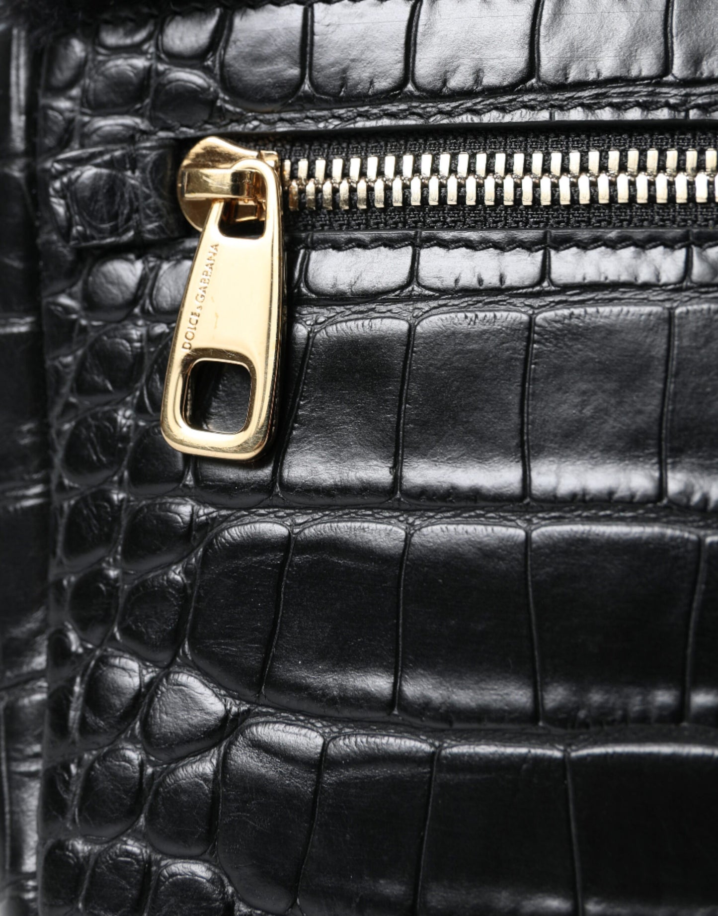 Dolce &amp; Gabbana Exquisite Crocodile Embossed Panther Shoulder Bag