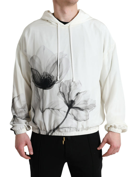 Dolce & Gabbana Eleganter floraler Seidenpullover mit Kapuze