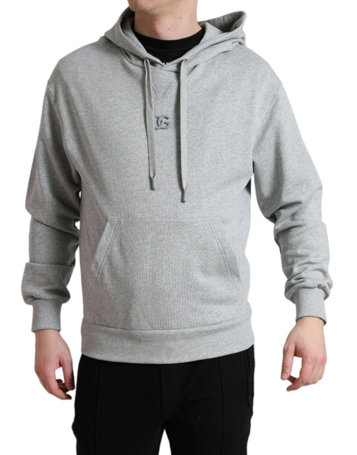 Dolce &amp; Gabbana Chic grey logo cotton hoodie