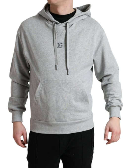 Dolce &amp; Gabbana Chic grey logo cotton hoodie