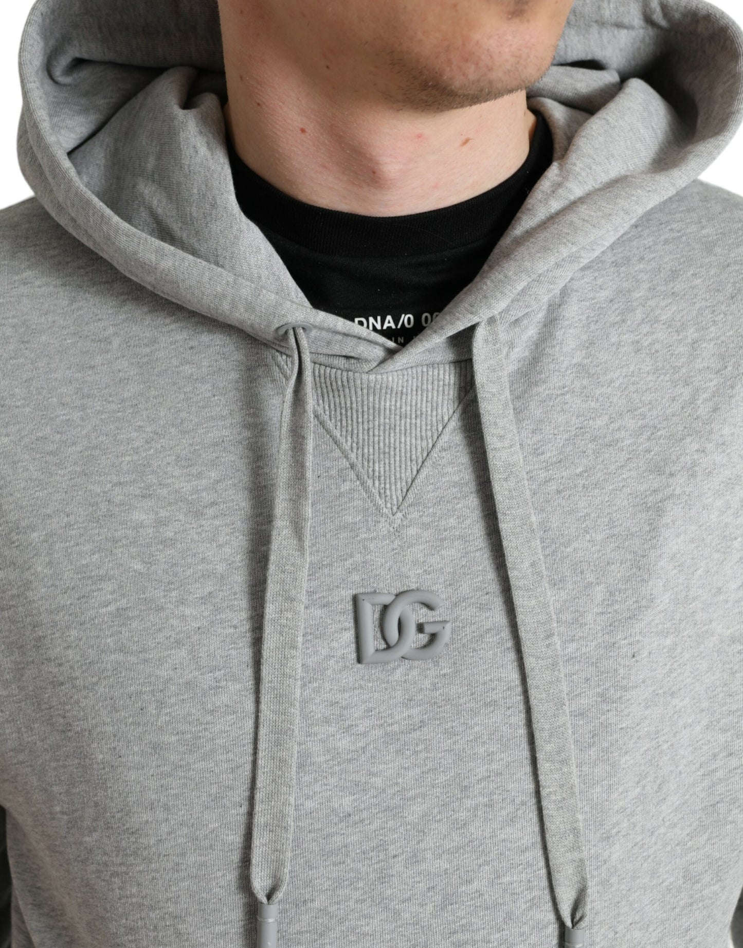 Dolce &amp; Gabbana Chic grey logo cotton hoodie