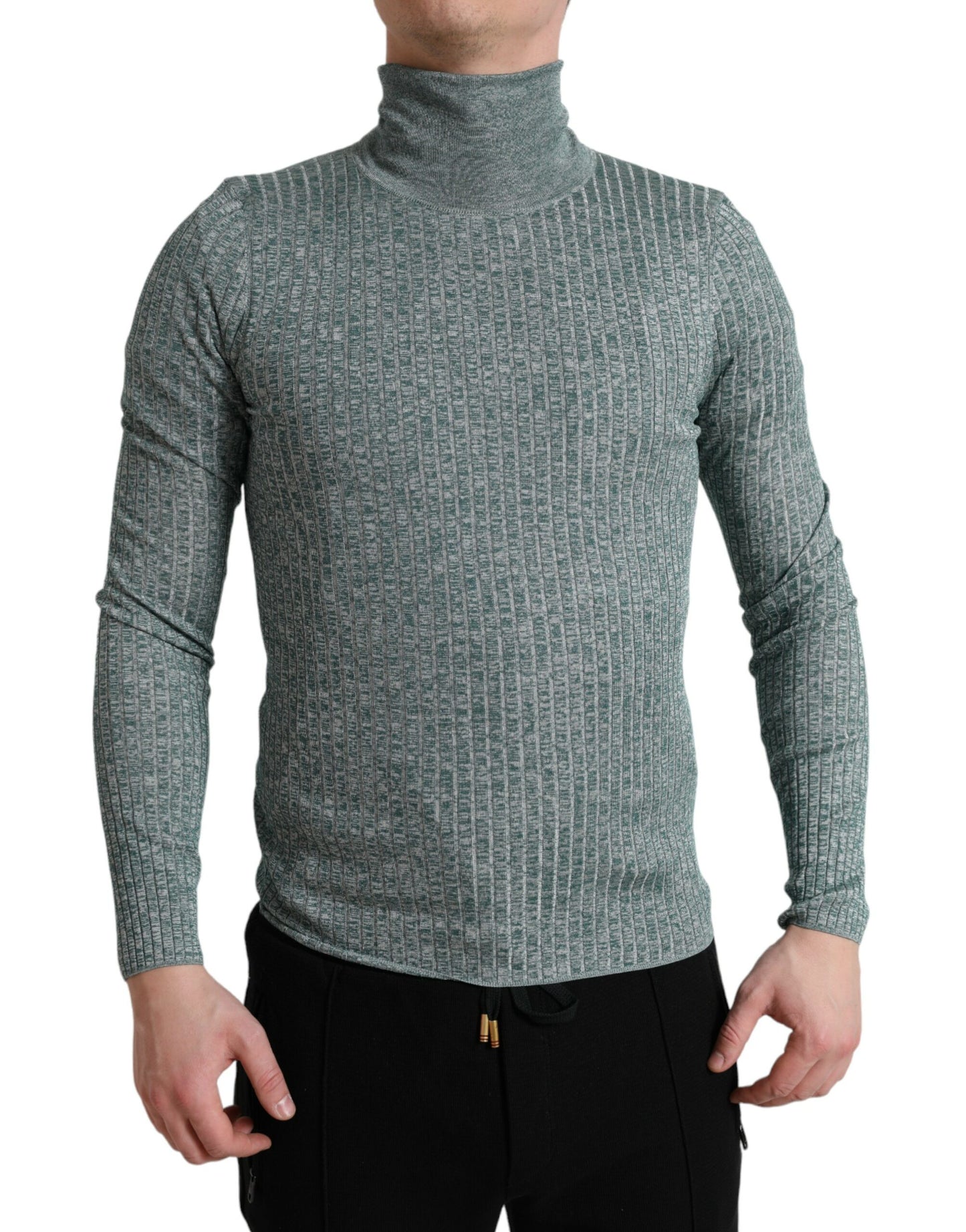 Dolce & Gabbana Eleganter grüner Rollkragenpullover