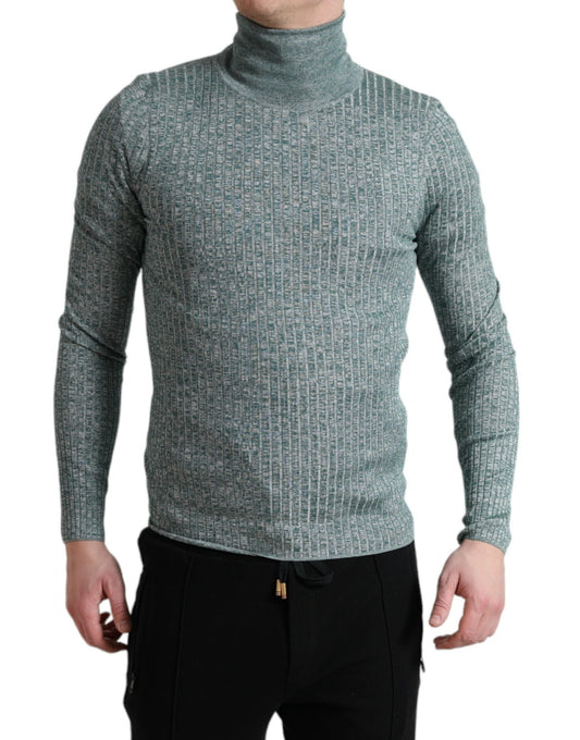 Dolce & Gabbana Eleganter grüner Rollkragenpullover