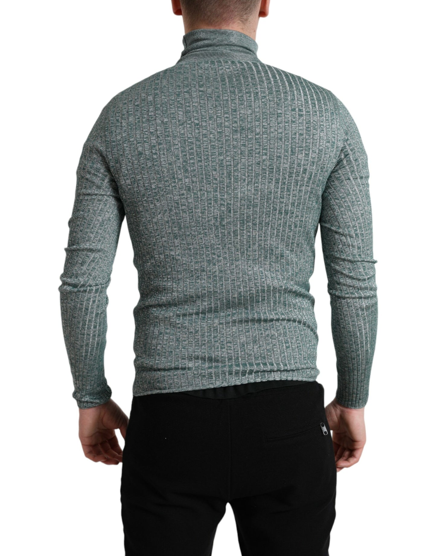 Dolce & Gabbana Eleganter grüner Rollkragenpullover