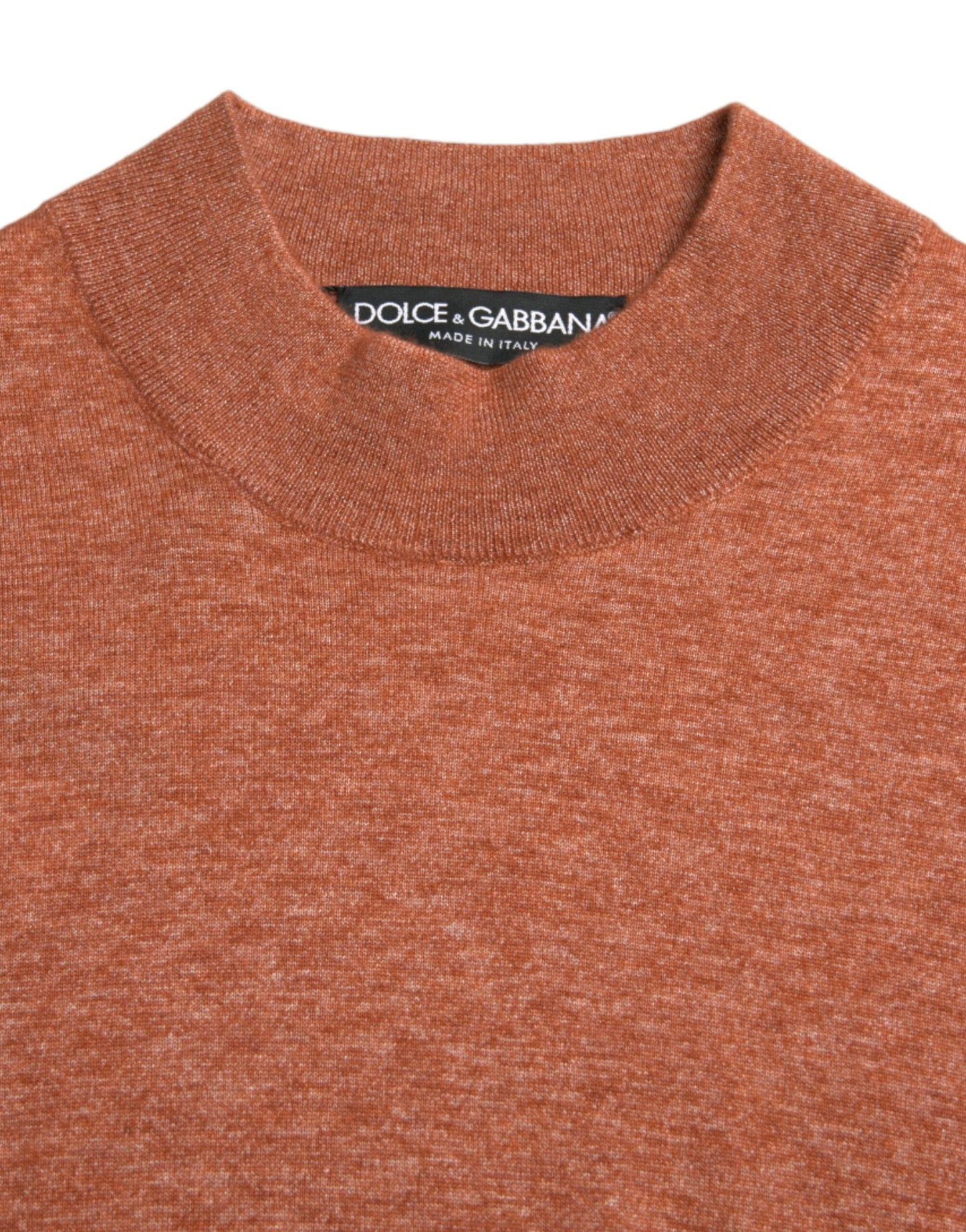 Dolce & Gabbana Pullover mit Rundhalsausschnitt aus Seide und Kaschmir in Orange