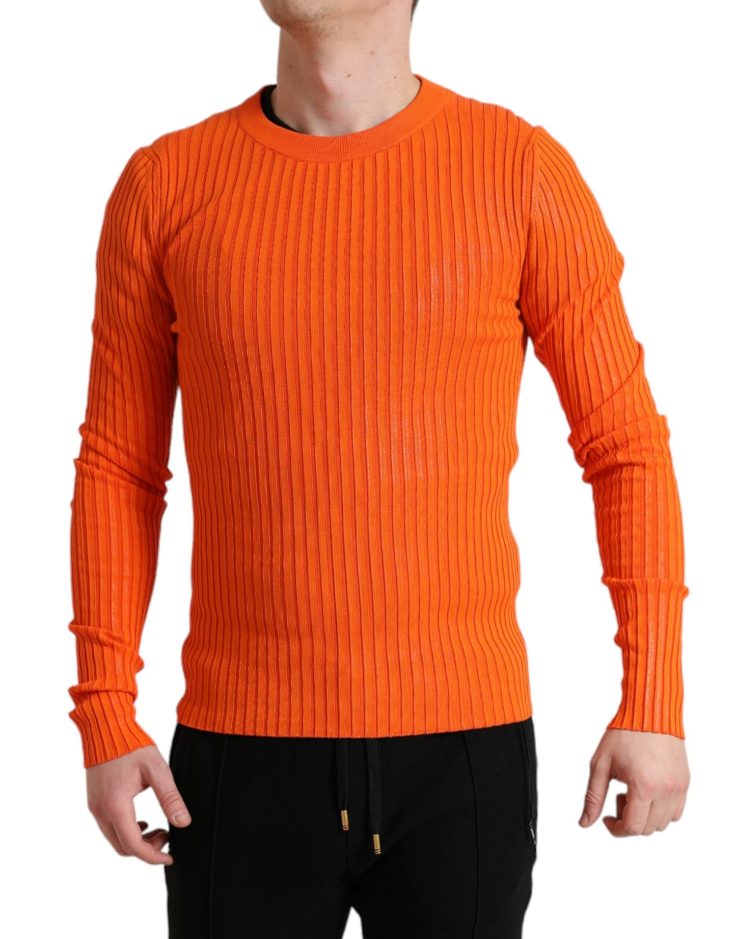 Dolce &amp; Gabbana Sleek Sunset Orange Sweater knitted