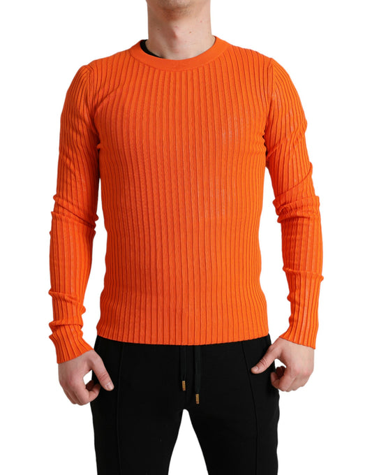 Dolce &amp; Gabbana Sleek Sunset Orange Sweater knitted