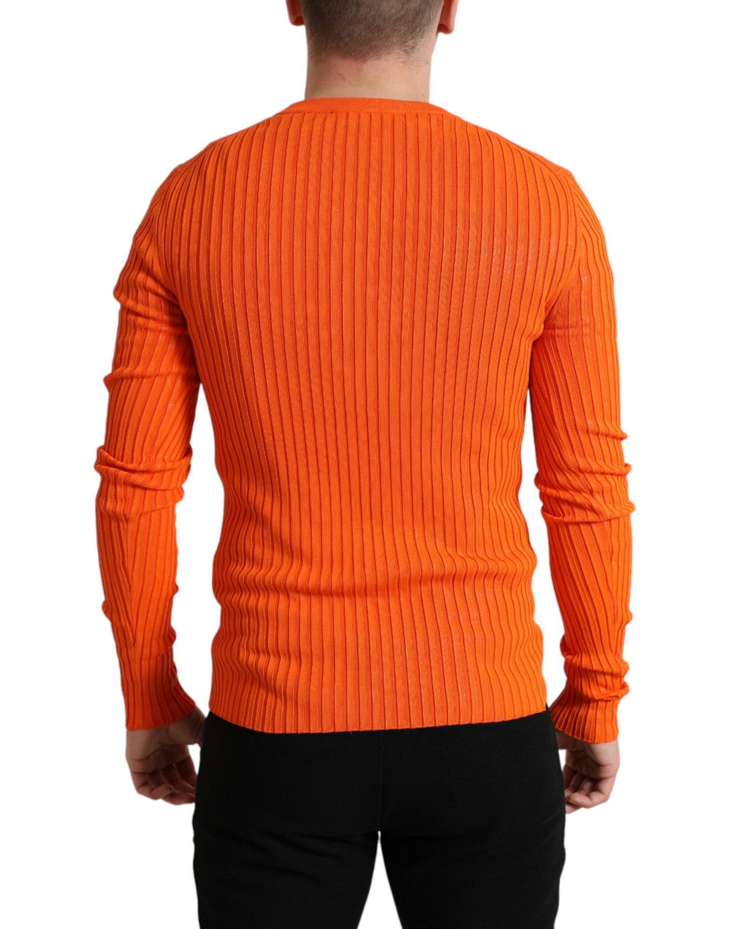 Dolce &amp; Gabbana Sleek Sunset Orange Sweater knitted