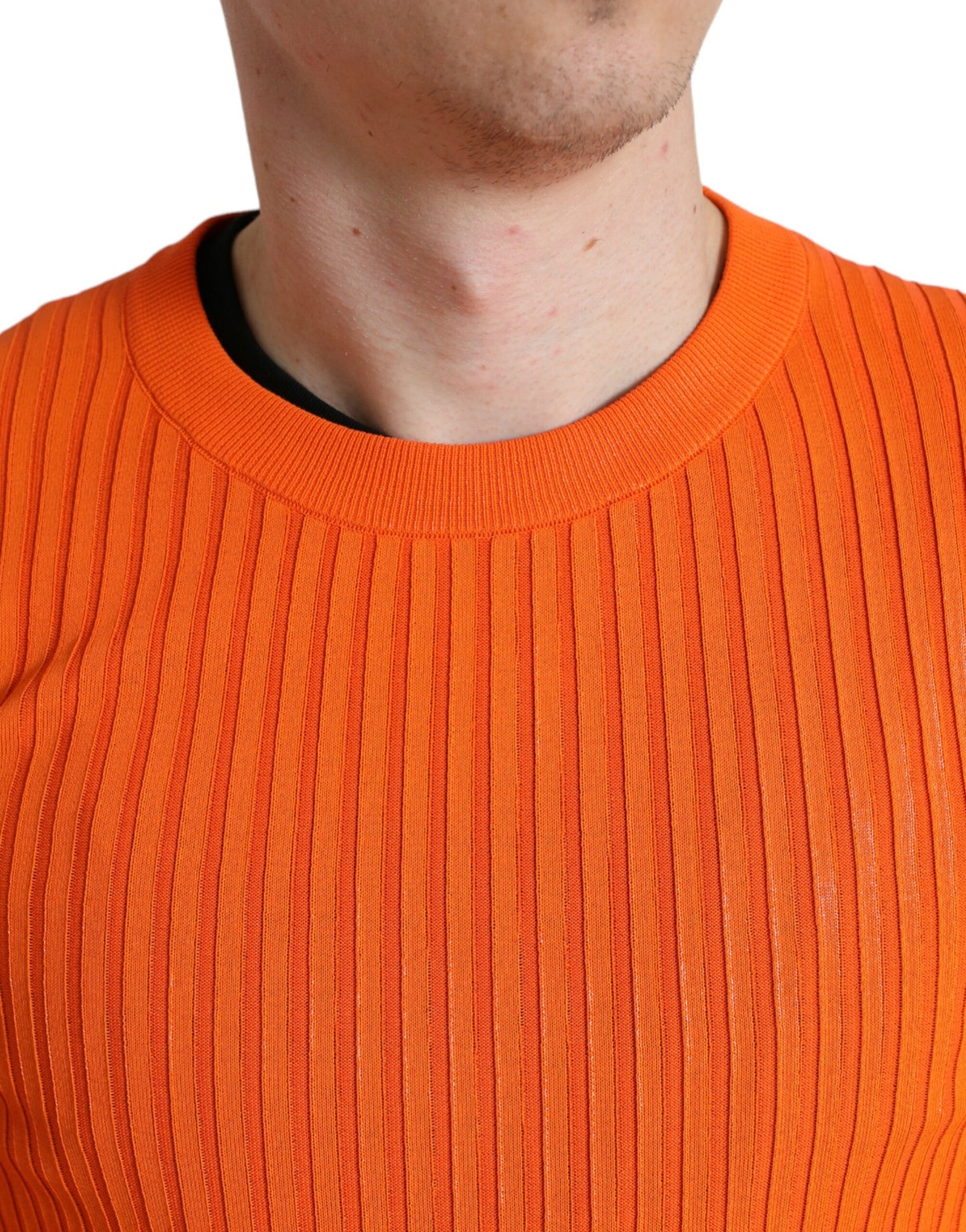 Dolce &amp; Gabbana Sleek Sunset Orange Sweater knitted